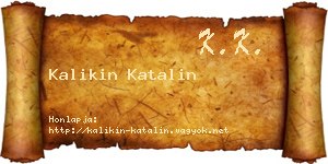 Kalikin Katalin névjegykártya